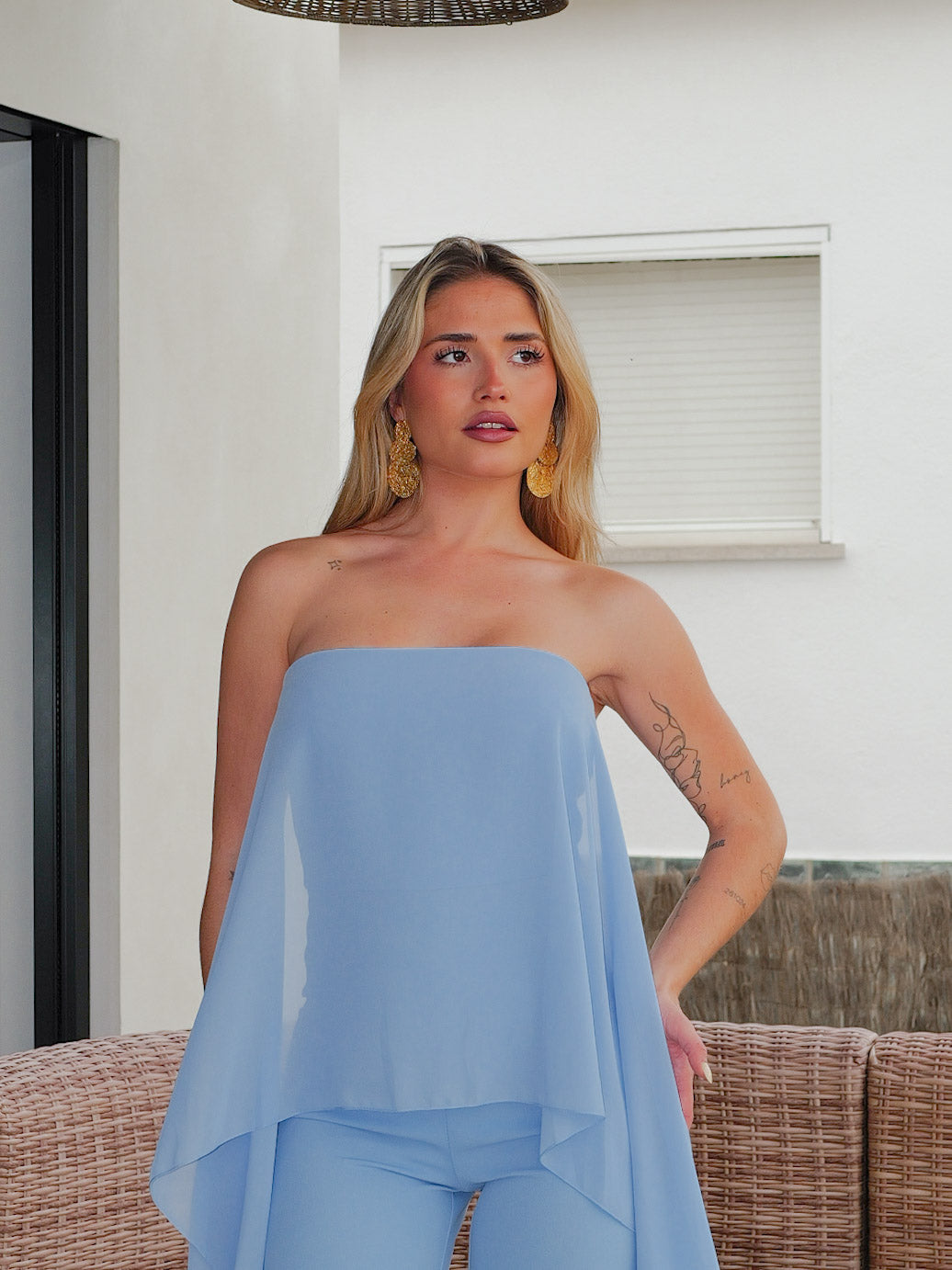 Mono palabra gasa celeste