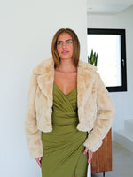 Chaqueta evento pelito beige