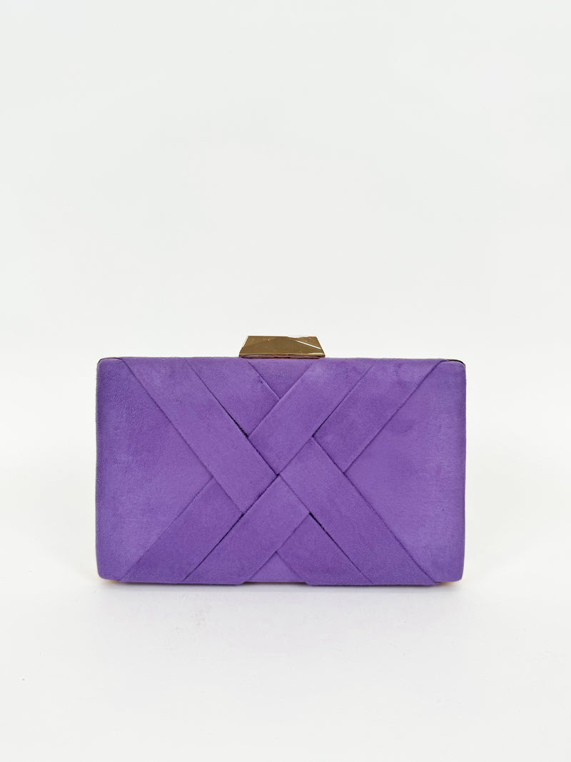 Clutch trenzado lila