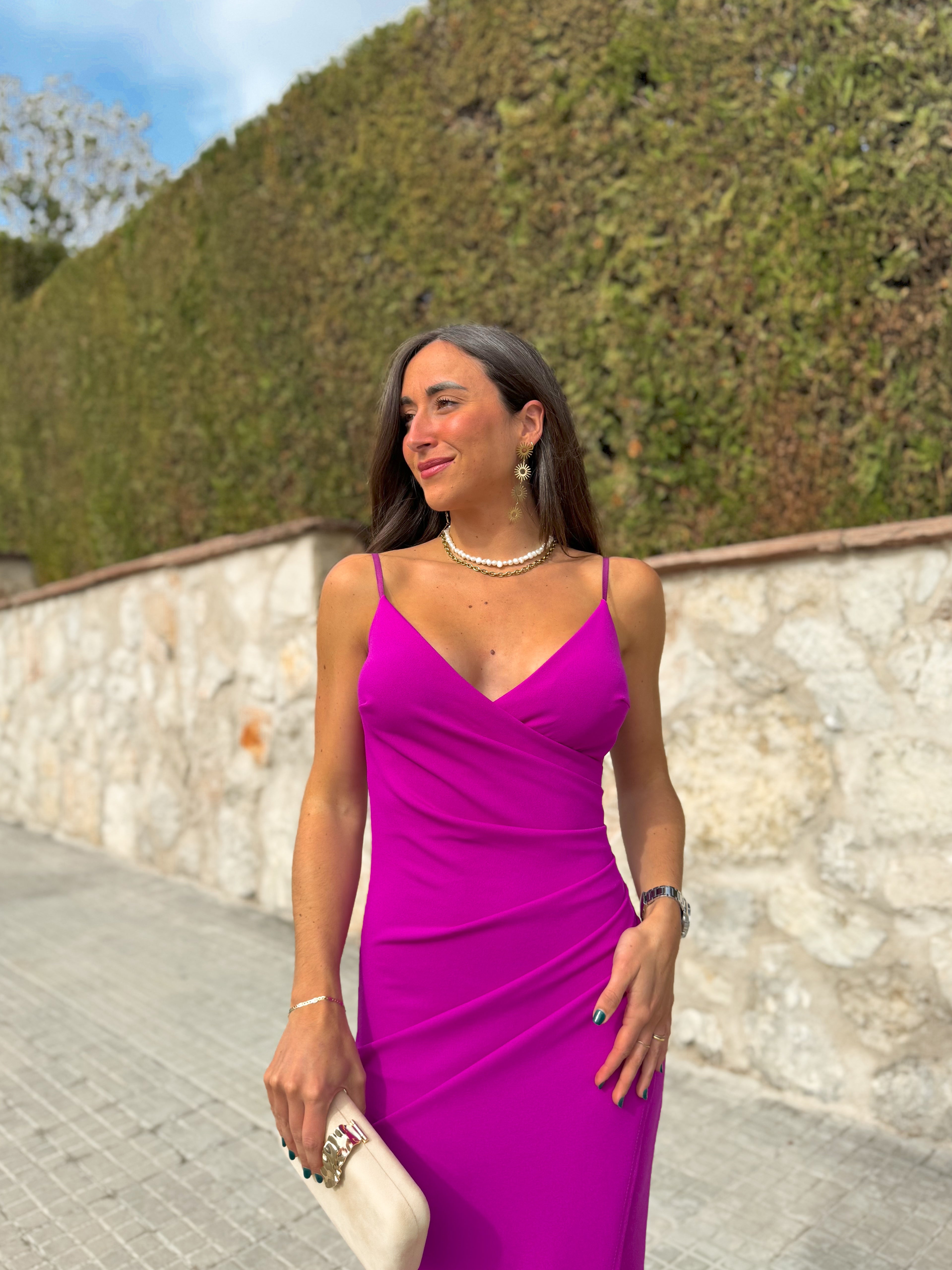 Vestido midi tirantes amarena