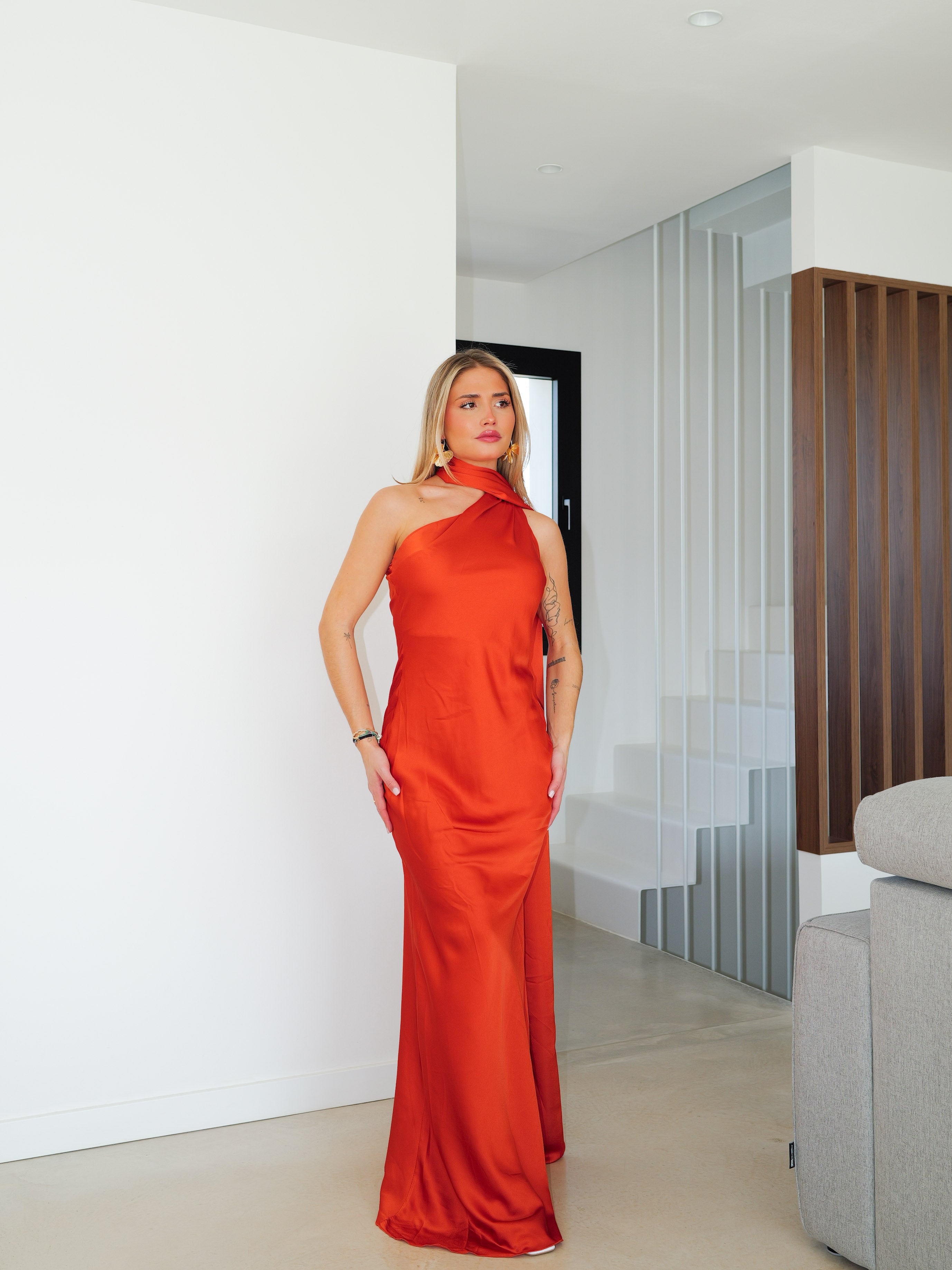 Fully Dressed Vestito Raso Arancione Fully Dressed Vestito