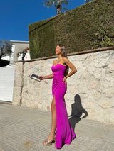 Vestido corazon ajustado fucsia