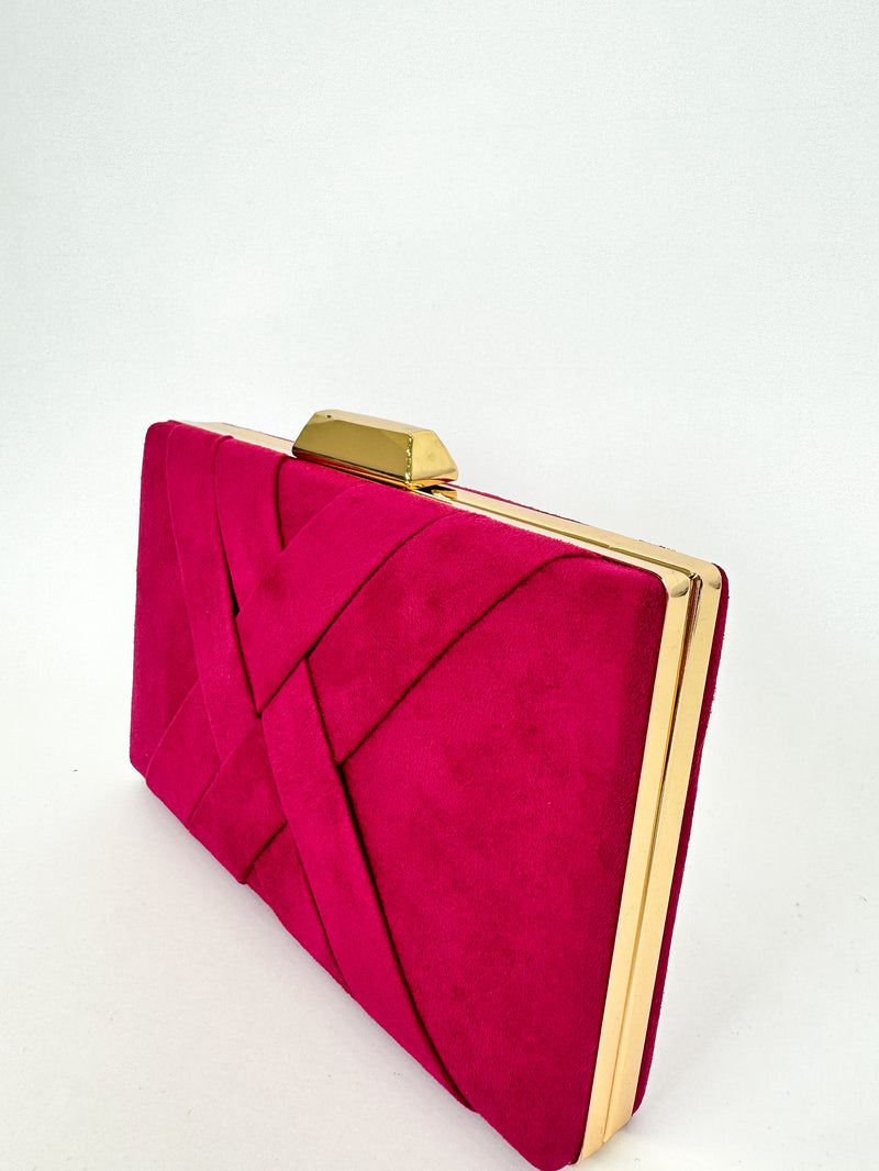 Clutch trenzado fucsia