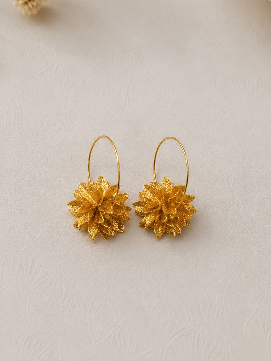 BOUCLES D'OREILLES fleur d'or