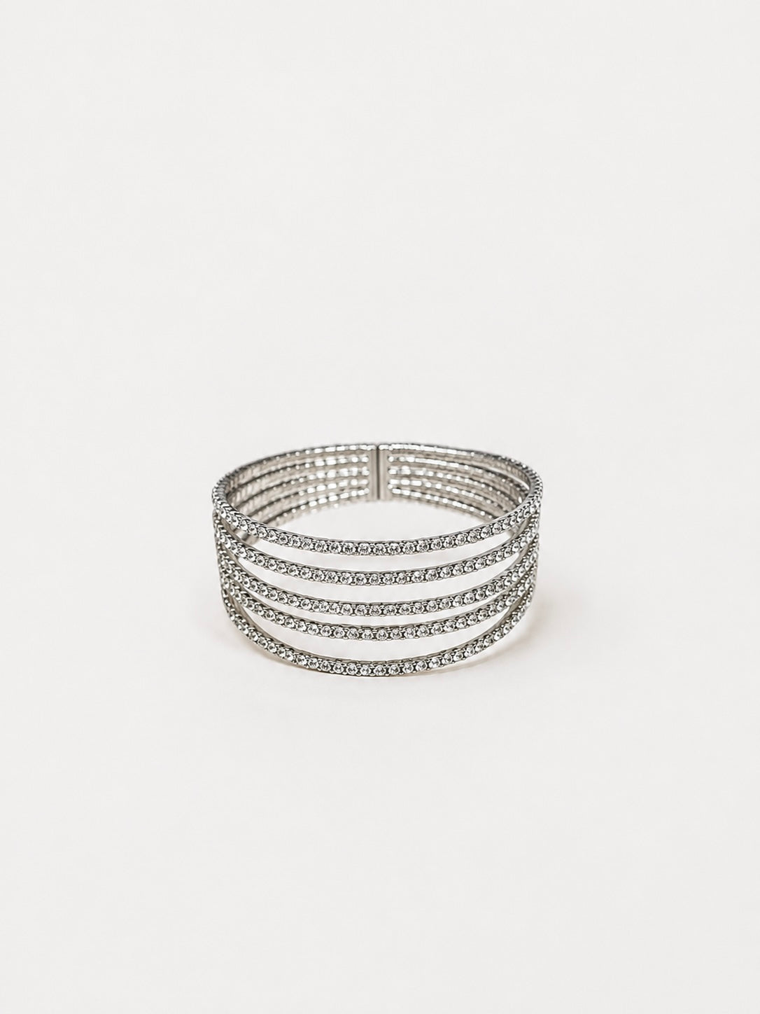 Bracelet anneaux brillants argent