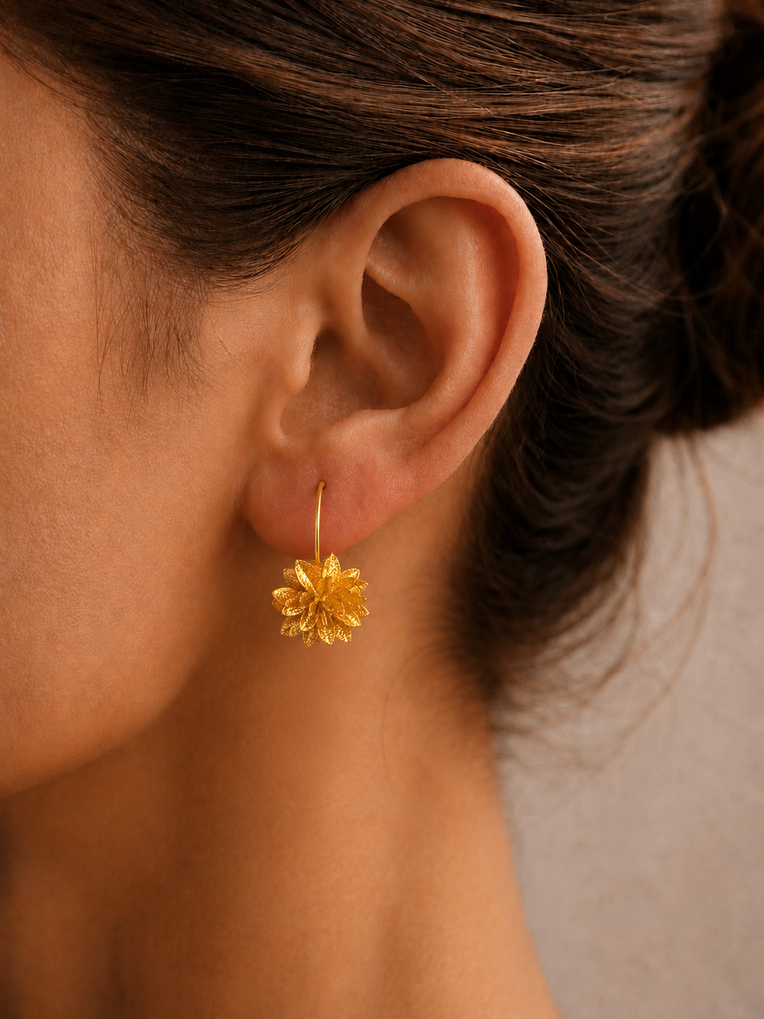 BOUCLES D'OREILLES fleur d'or