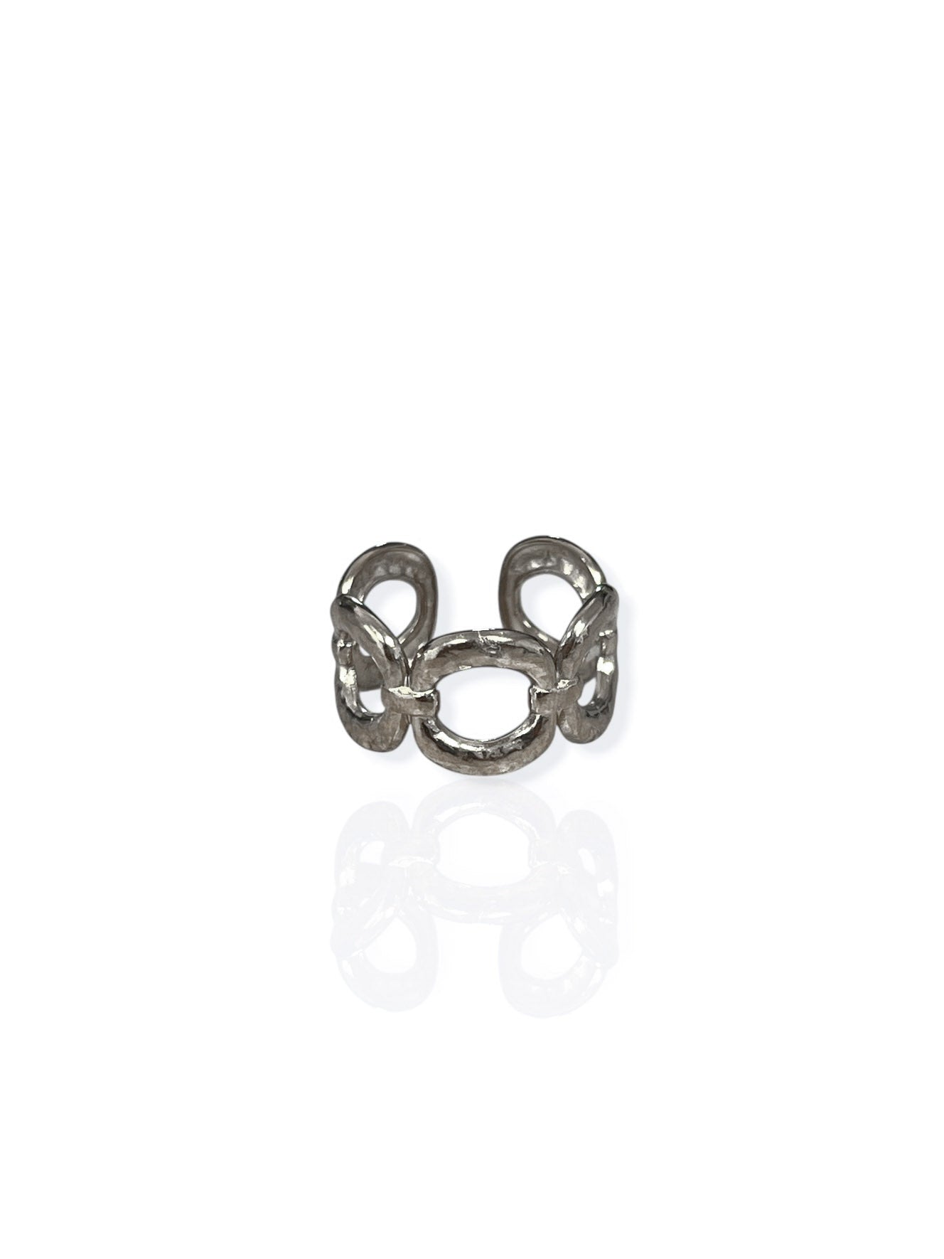 Anillo cadena entrelazada plateado