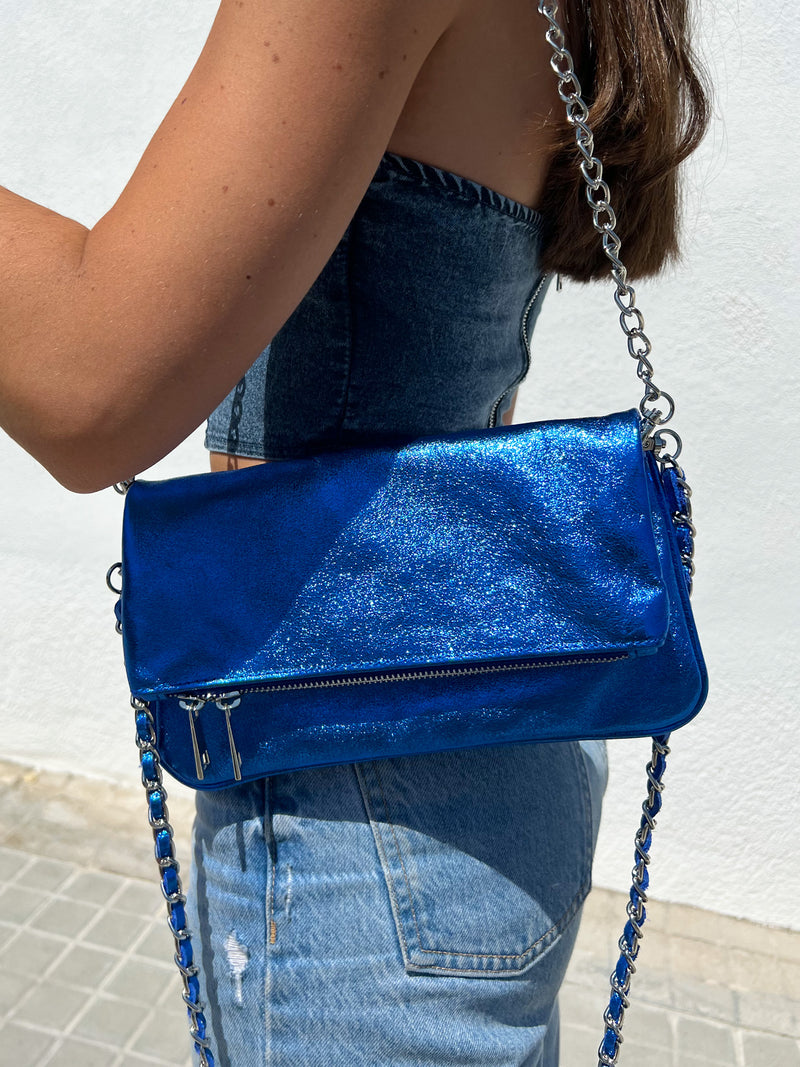 Compre Bolso De Cuero De Mezclilla Azul, Correa Para El Hombro