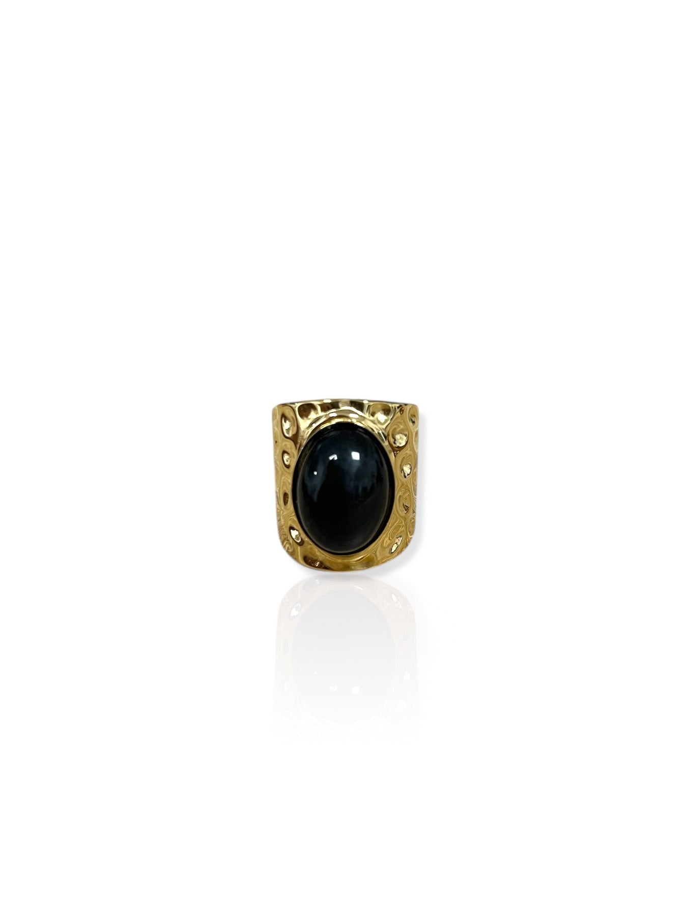Anillo dorado piedra negra - Sorellas The Brand Barcelona S.L
