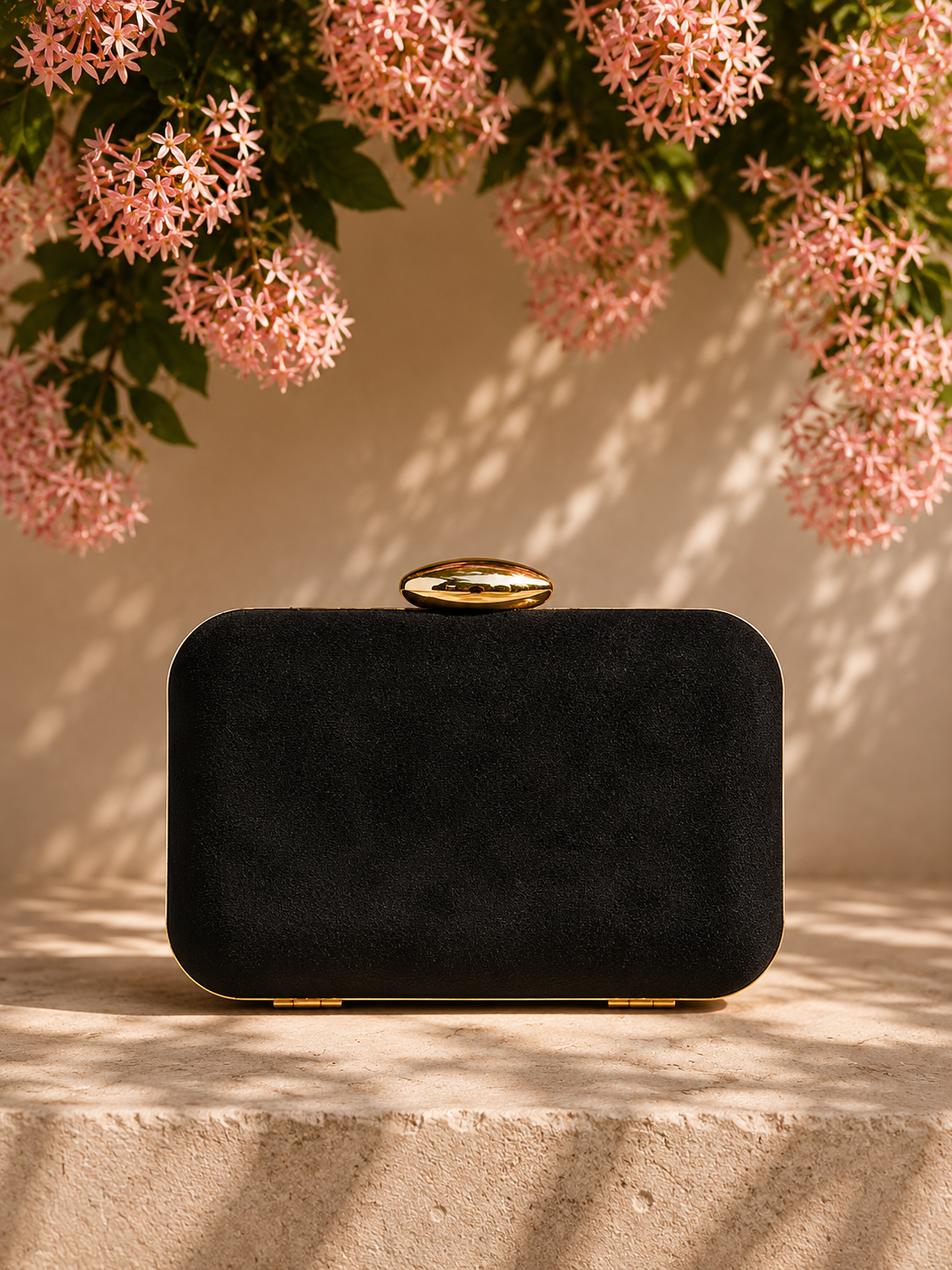 Pochette ovale horizontale noire