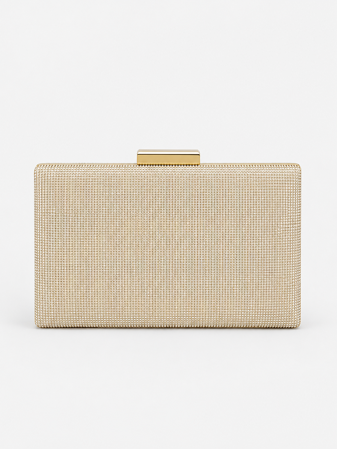 Pochette rectangulaire à paillettes dorées