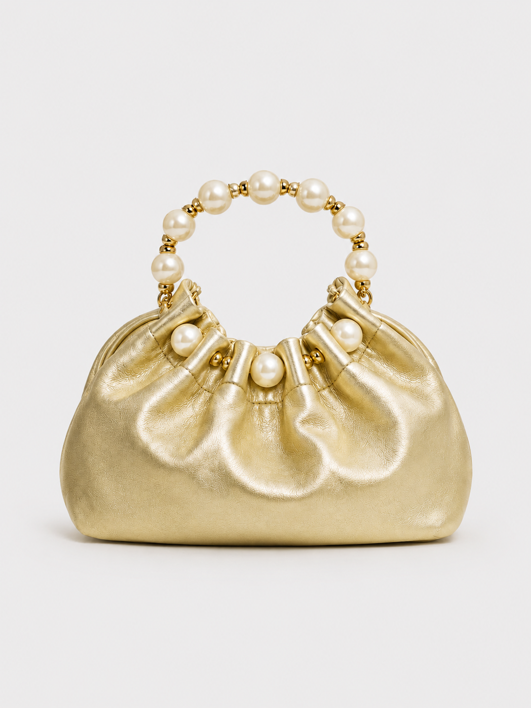 Clutch bombonera asa dorado