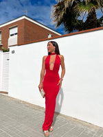 Vestido sirena multi rojo