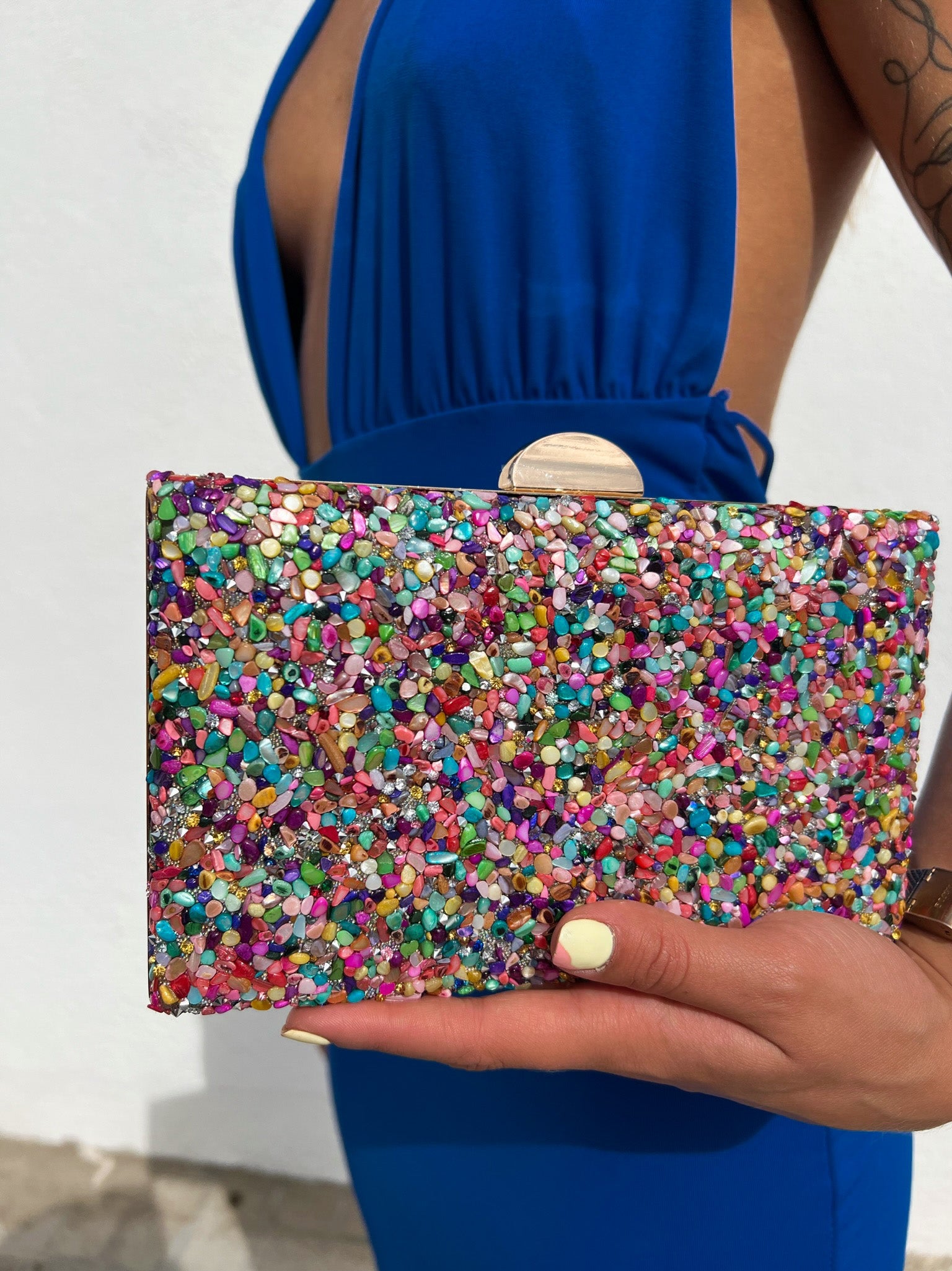 Clutch horizontal piedra colores