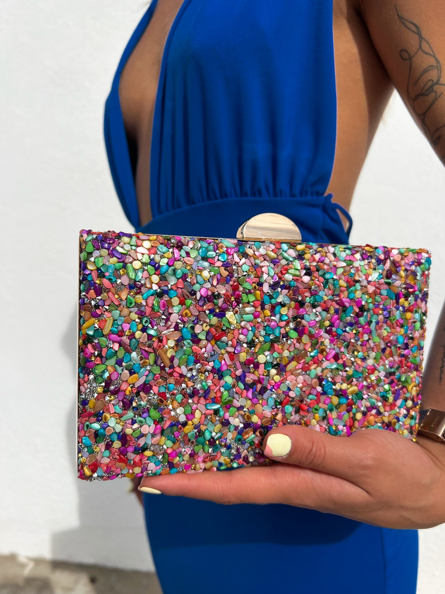 Clutch horizontal piedra colores