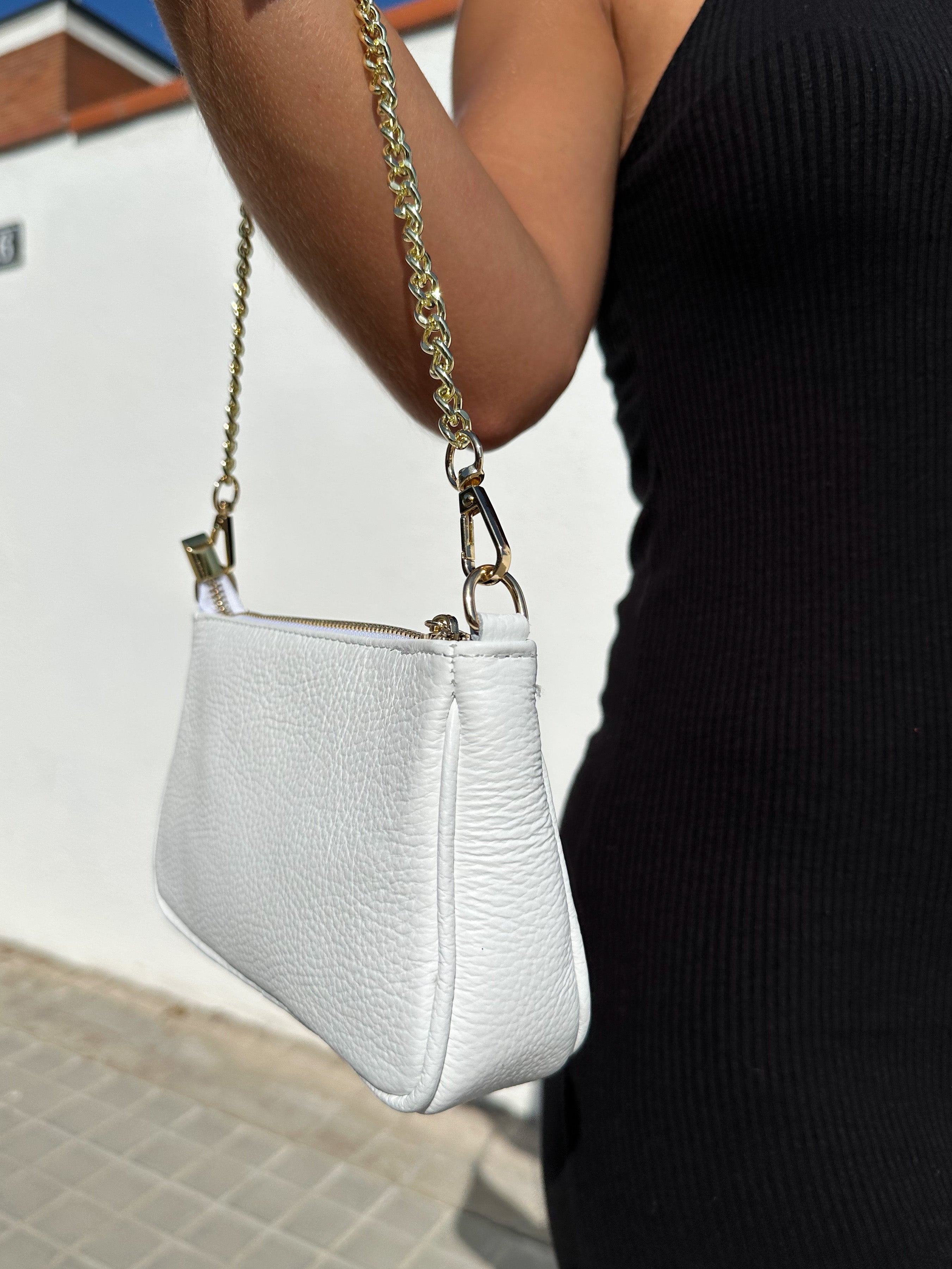 Bolso cadenas shoulder blanco