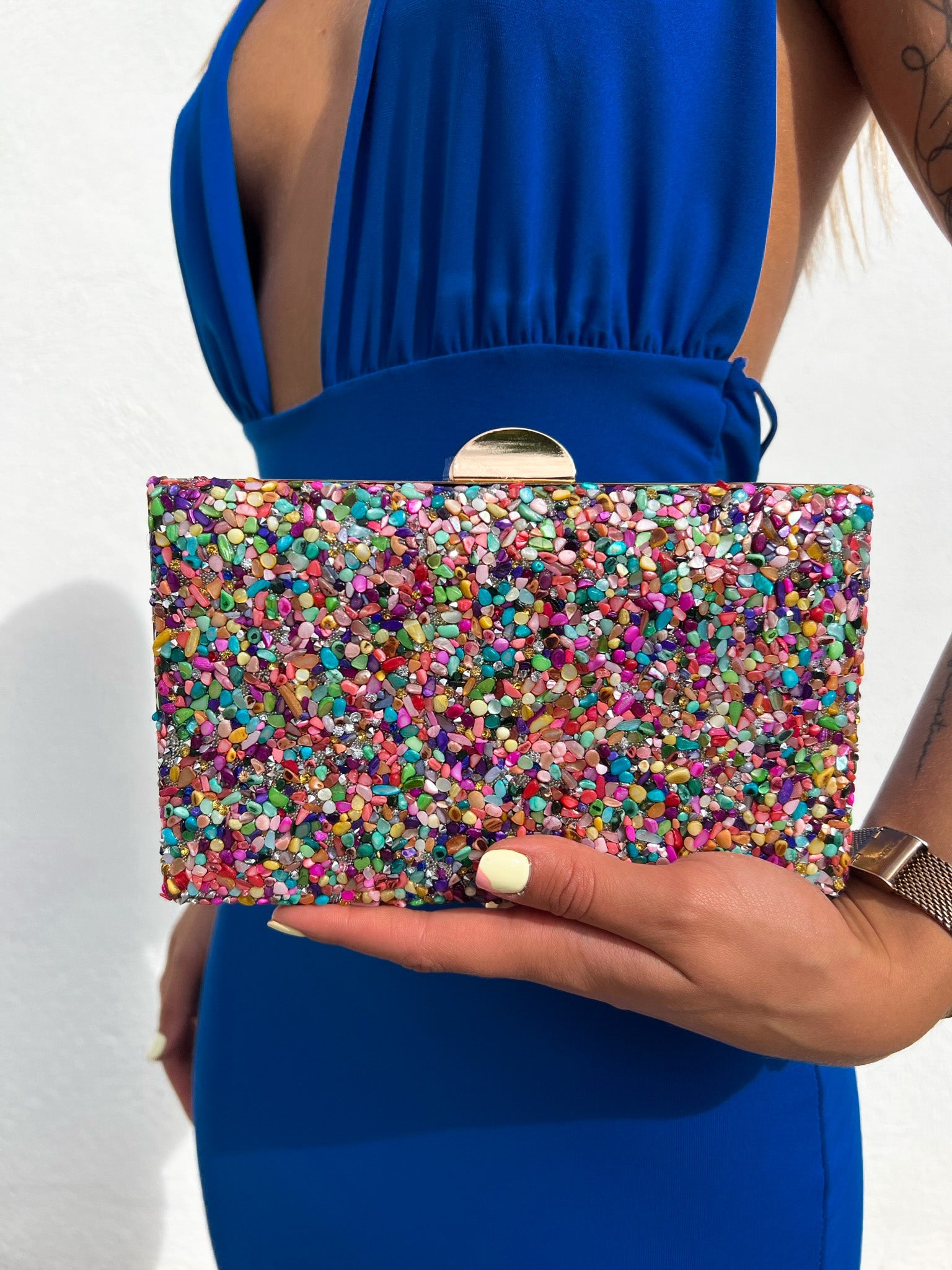 Clutch horizontal piedra colores