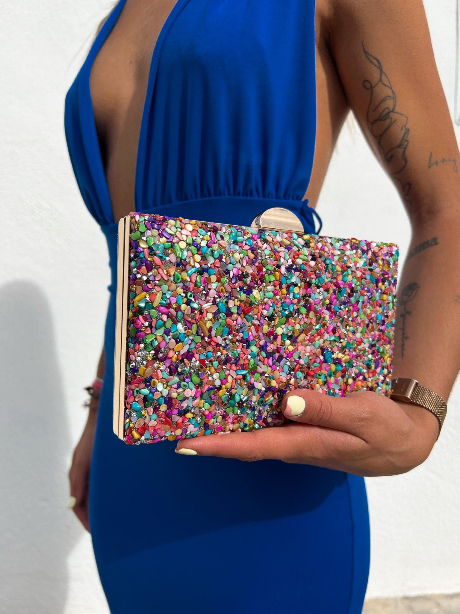 Clutch horizontal piedra colores