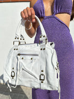 Bolso maxi hebillas vegano blanco