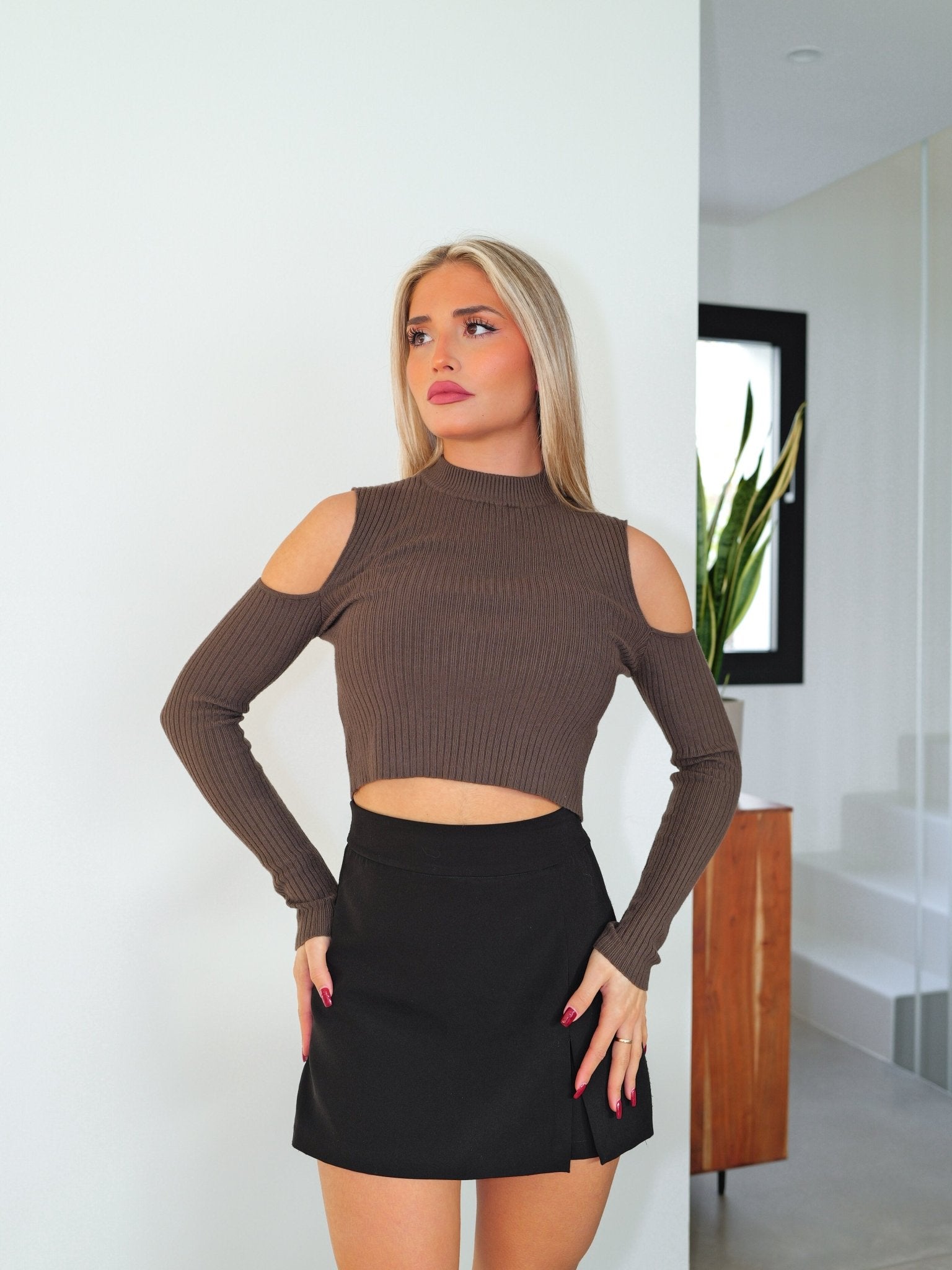 Jersey hombro abertura canale chocolate - Sorellas The Brand Barcelona S.L