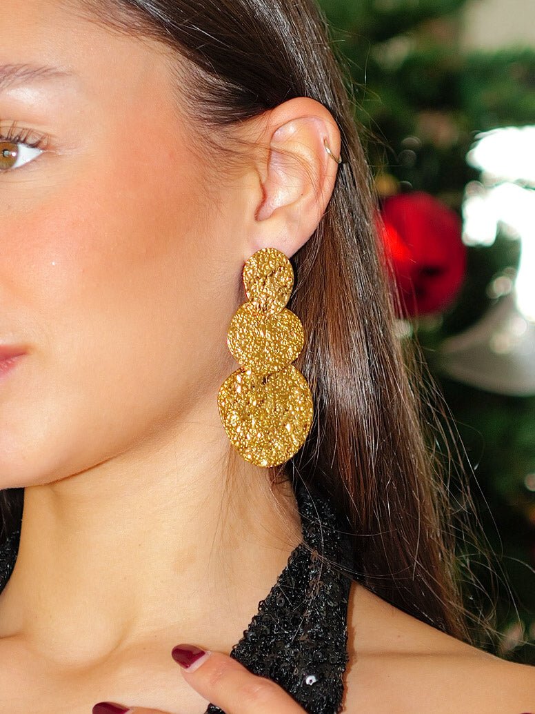 Pendientes medallas picadas doradas - Sorellas The Brand Barcelona S.L