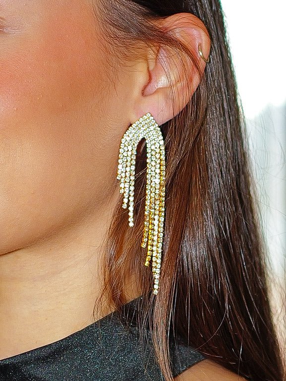 Pendientes triángulo brillos dorado - Sorellas The Brand Barcelona S.L