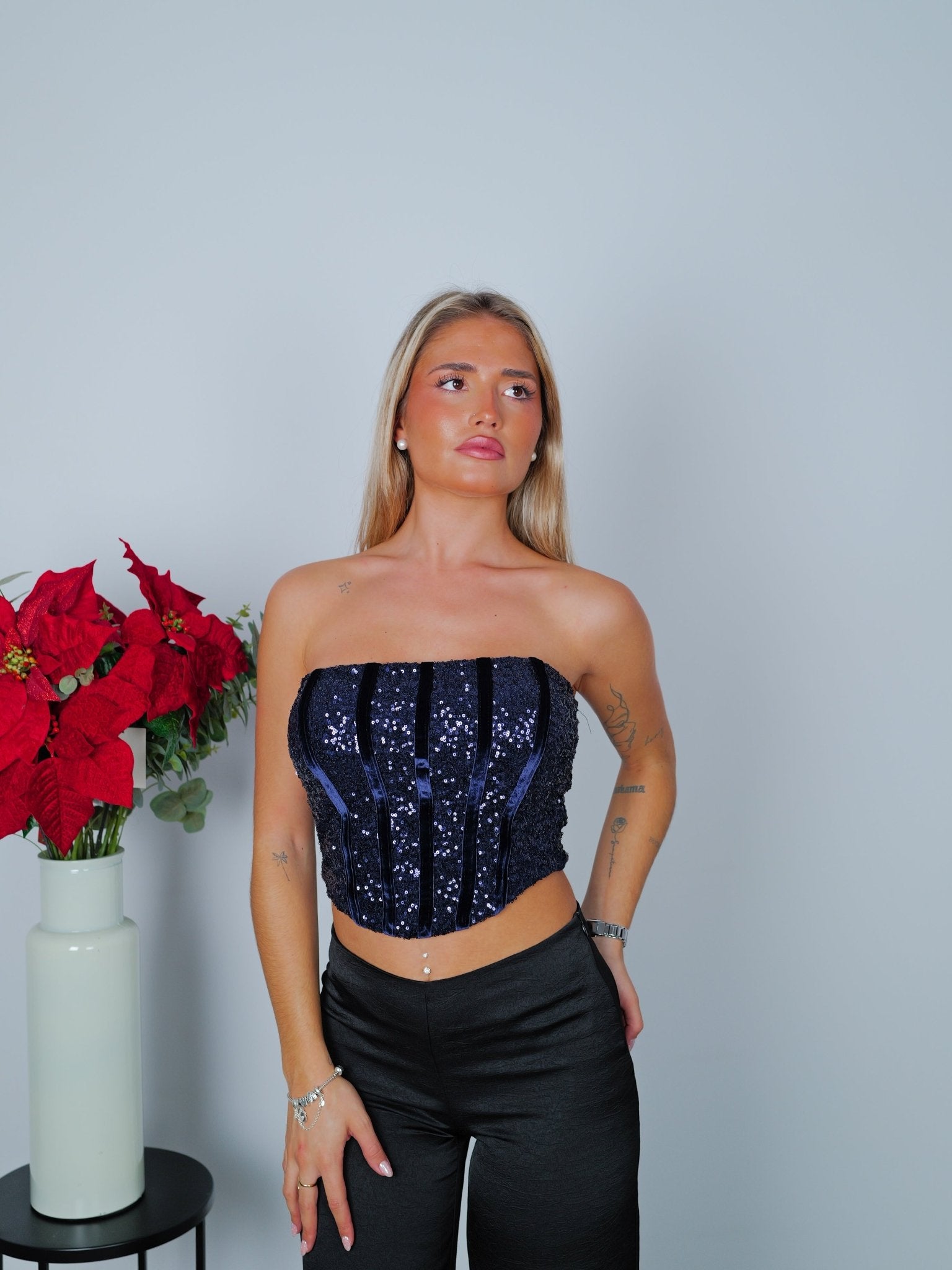 Top glitter bandas velvet marino - Sorellas The Brand Barcelona S.L