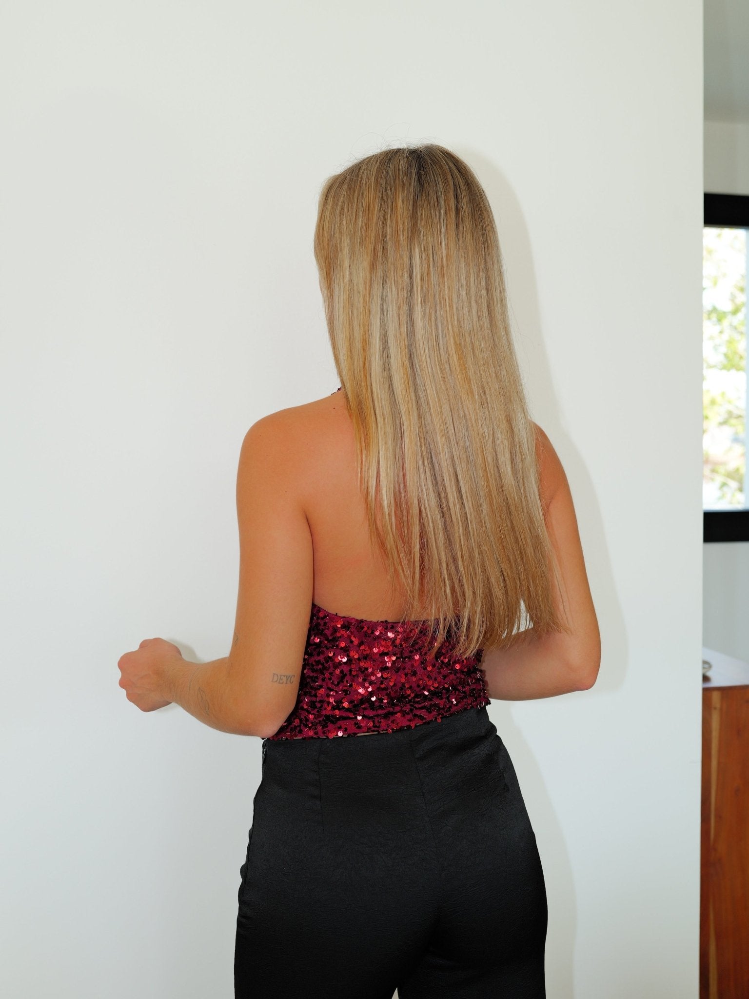 Top glitter cascada burdeos - Sorellas The Brand Barcelona S.L