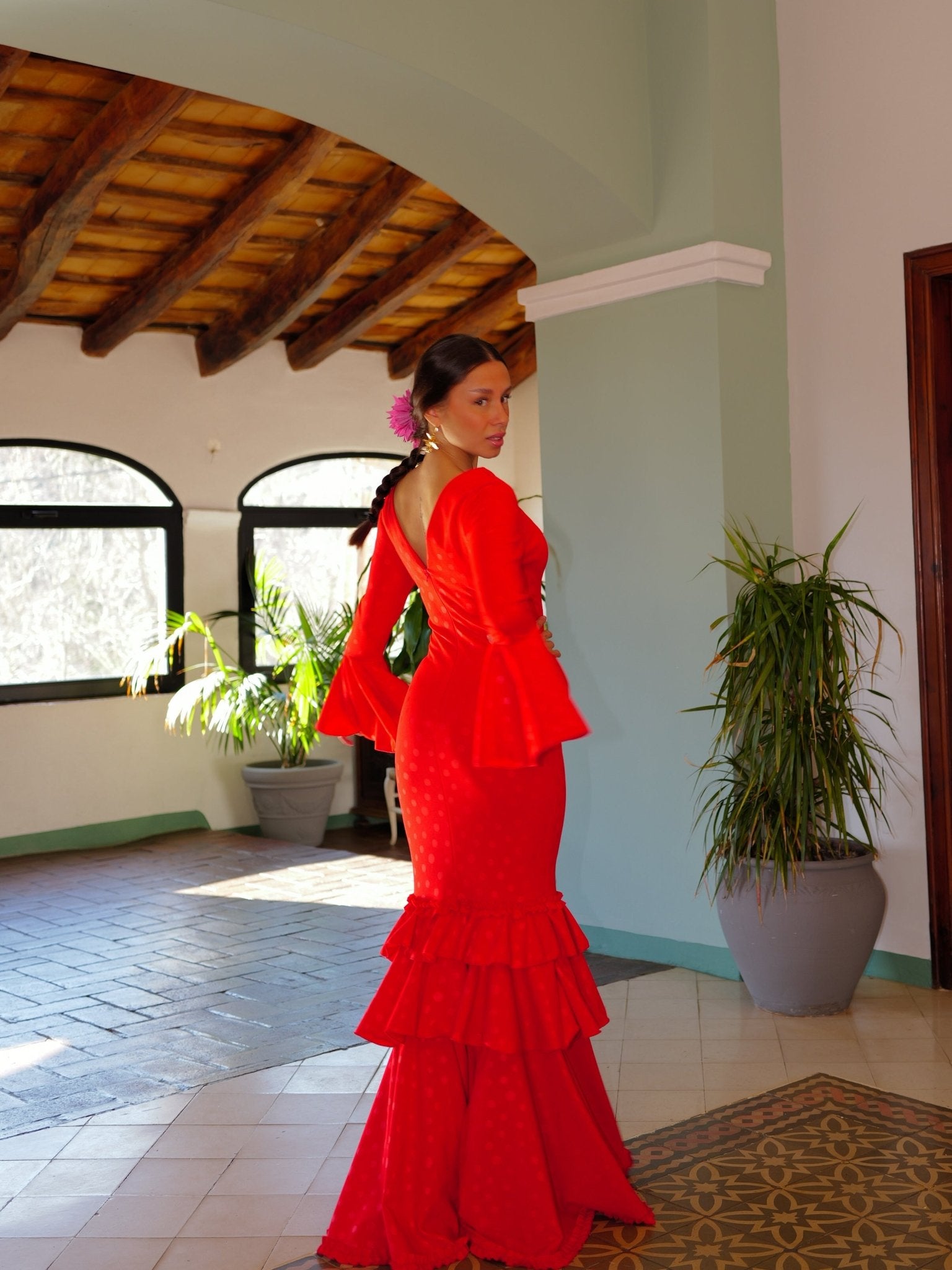 Traje flamenca volantes lunares rojo - Sorellas The Brand Barcelona S.L