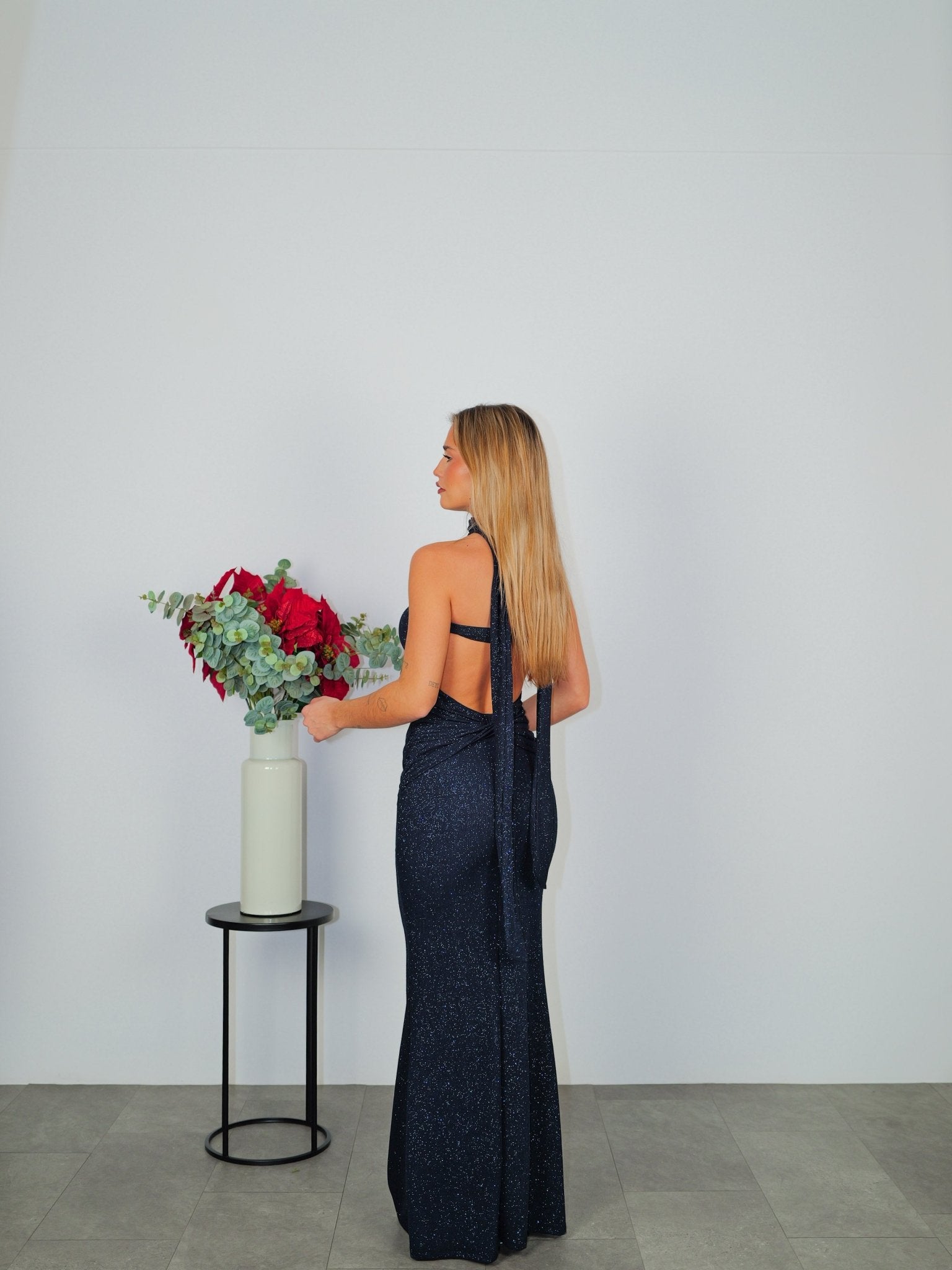 Vestido palabra espalda lurex marino - Sorellas The Brand Barcelona S.L