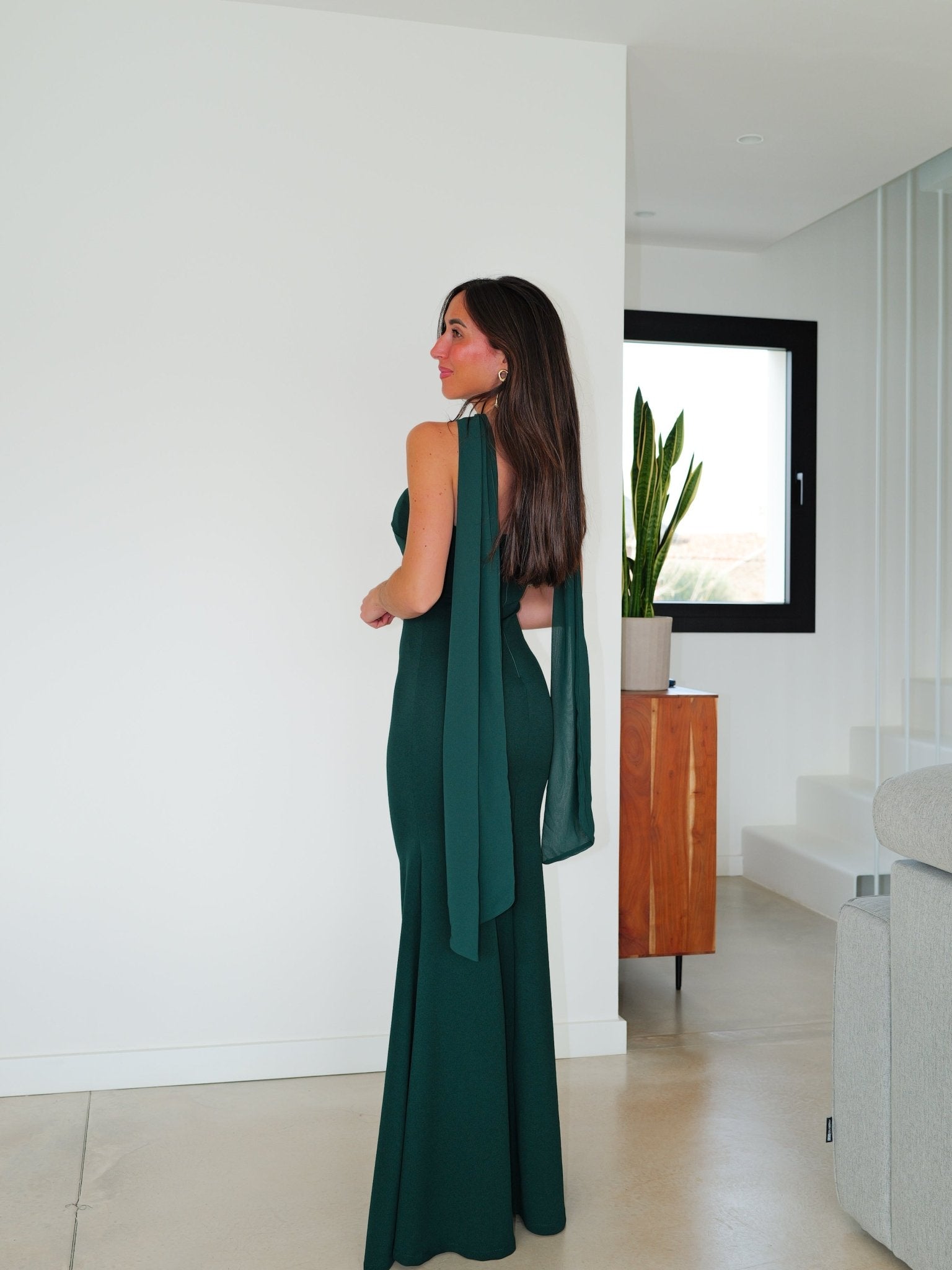 Mermaid dress with bottle green tulle choker - Sorellas The Brand Barcelona S.L.