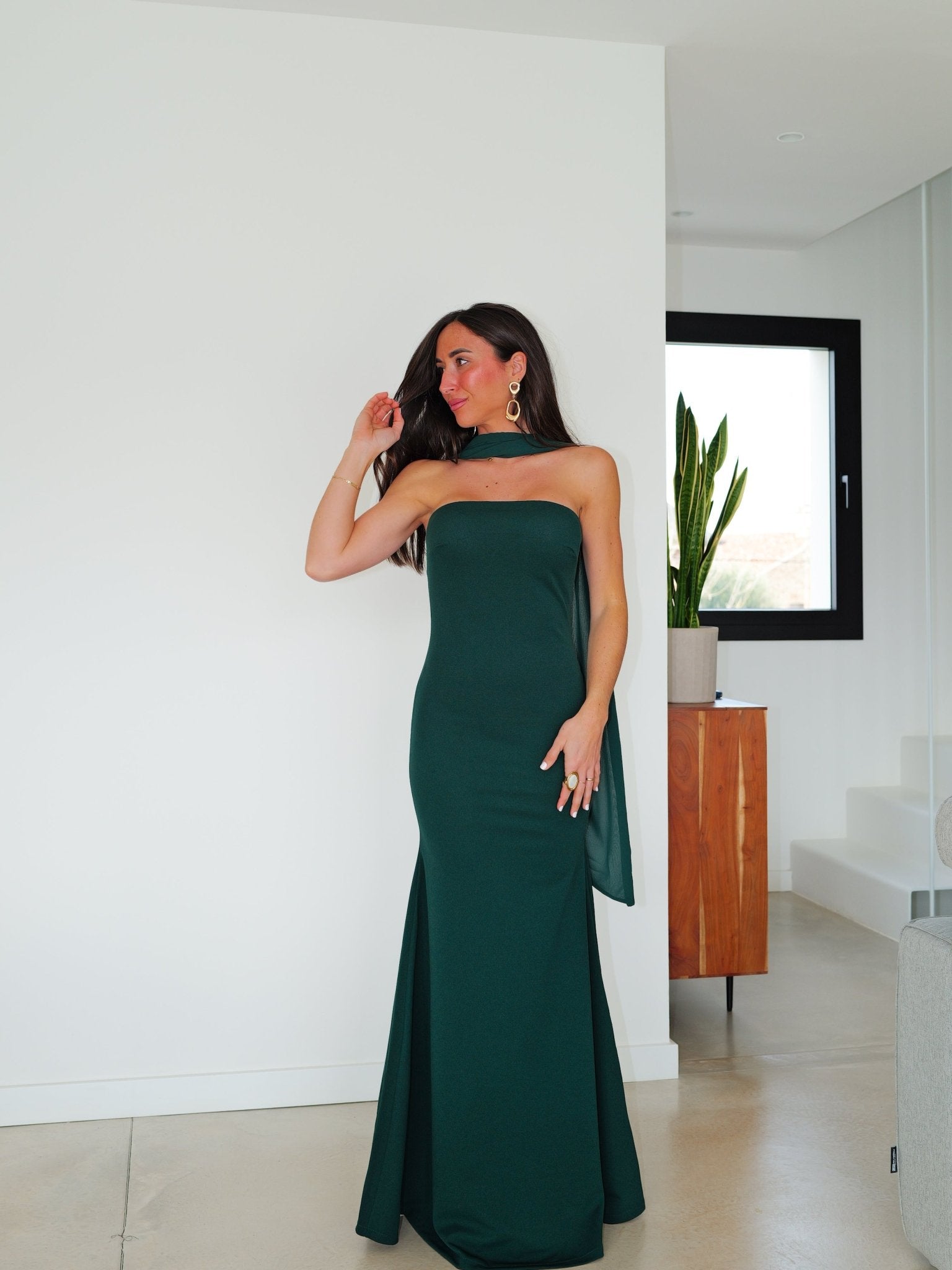 Mermaid dress with bottle green tulle choker - Sorellas The Brand Barcelona S.L.