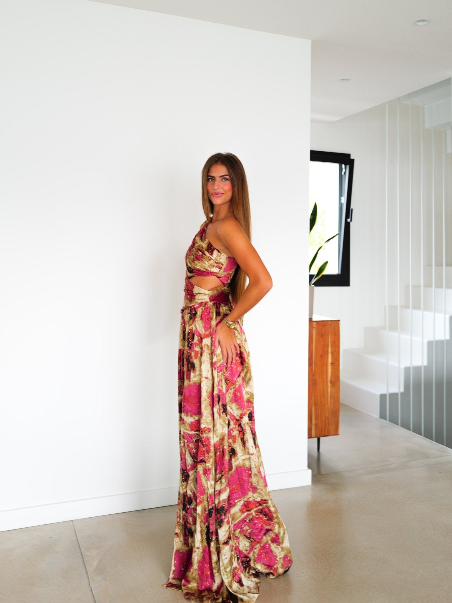 Vestido tulle manga asim estampado - SORELLAS