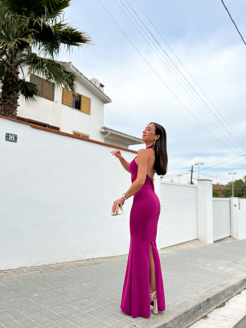 Vestido halter sirena amarena