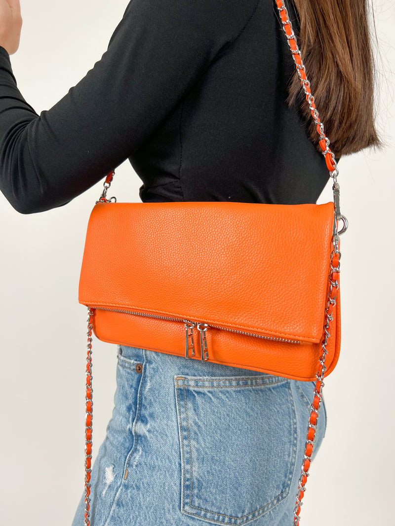 Bolso vegano cadenas naranja