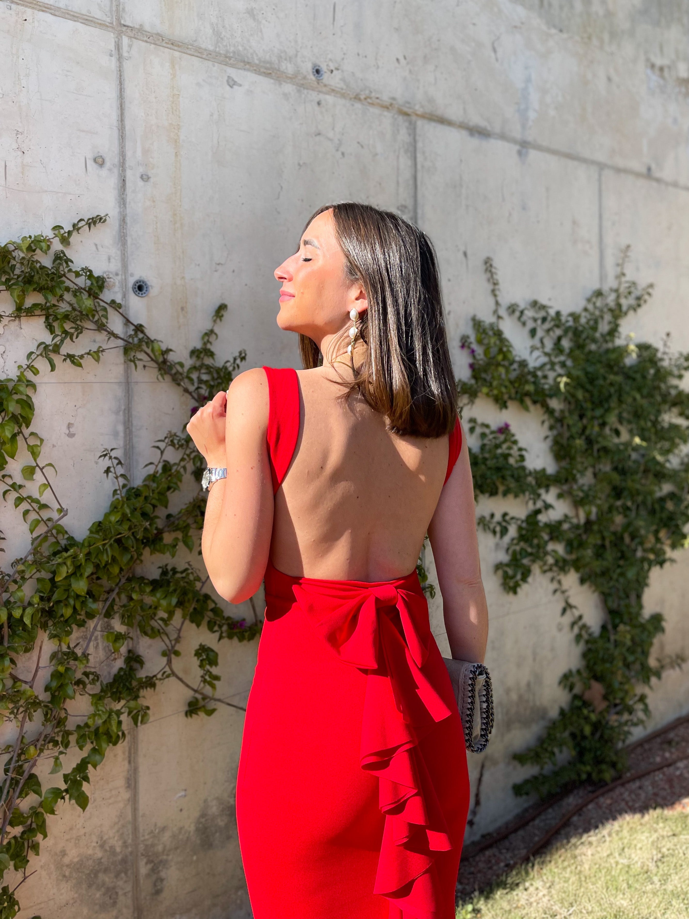 Vestido largo sirena rojo