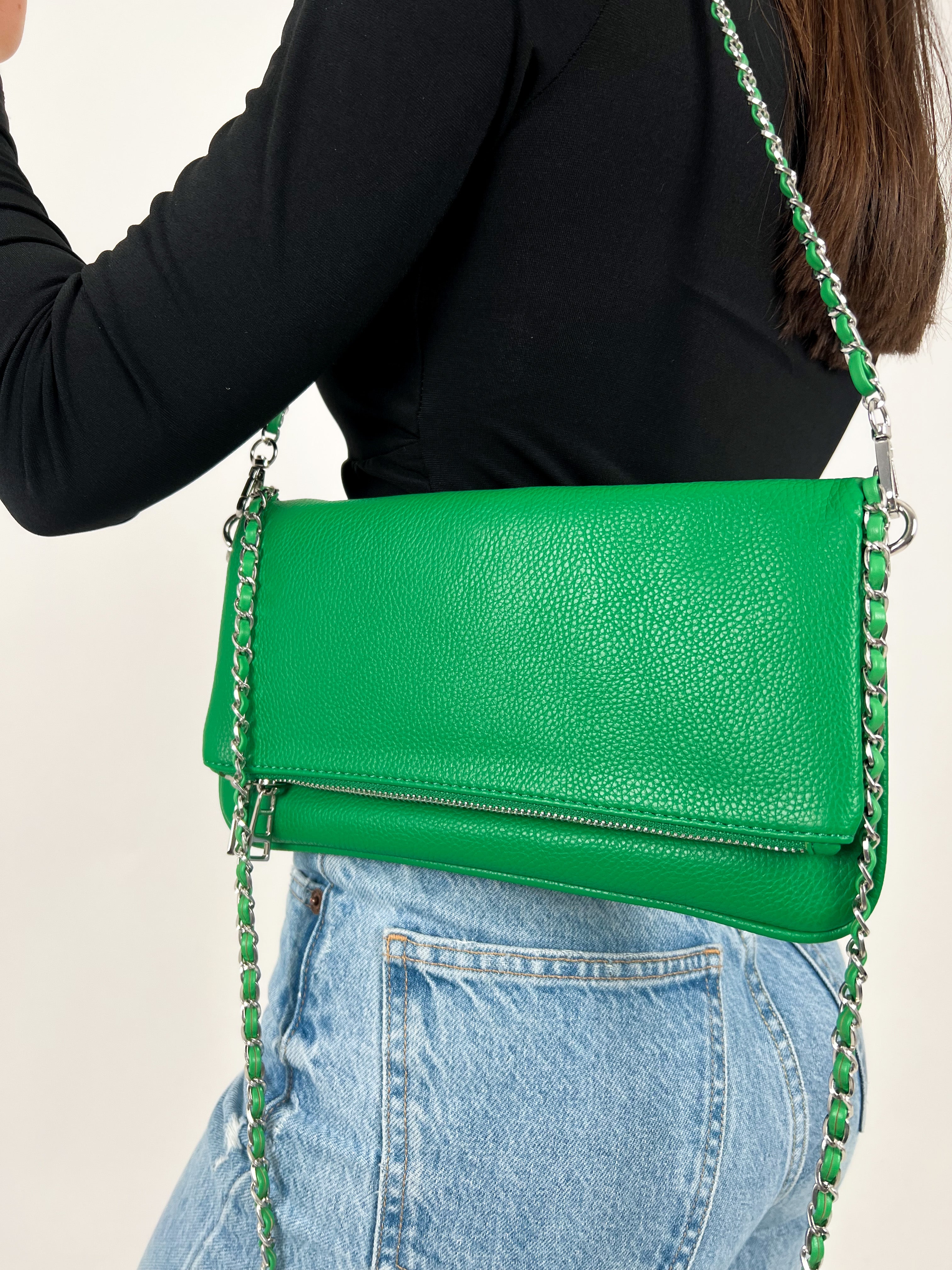 Bolso vegano cadenas verde