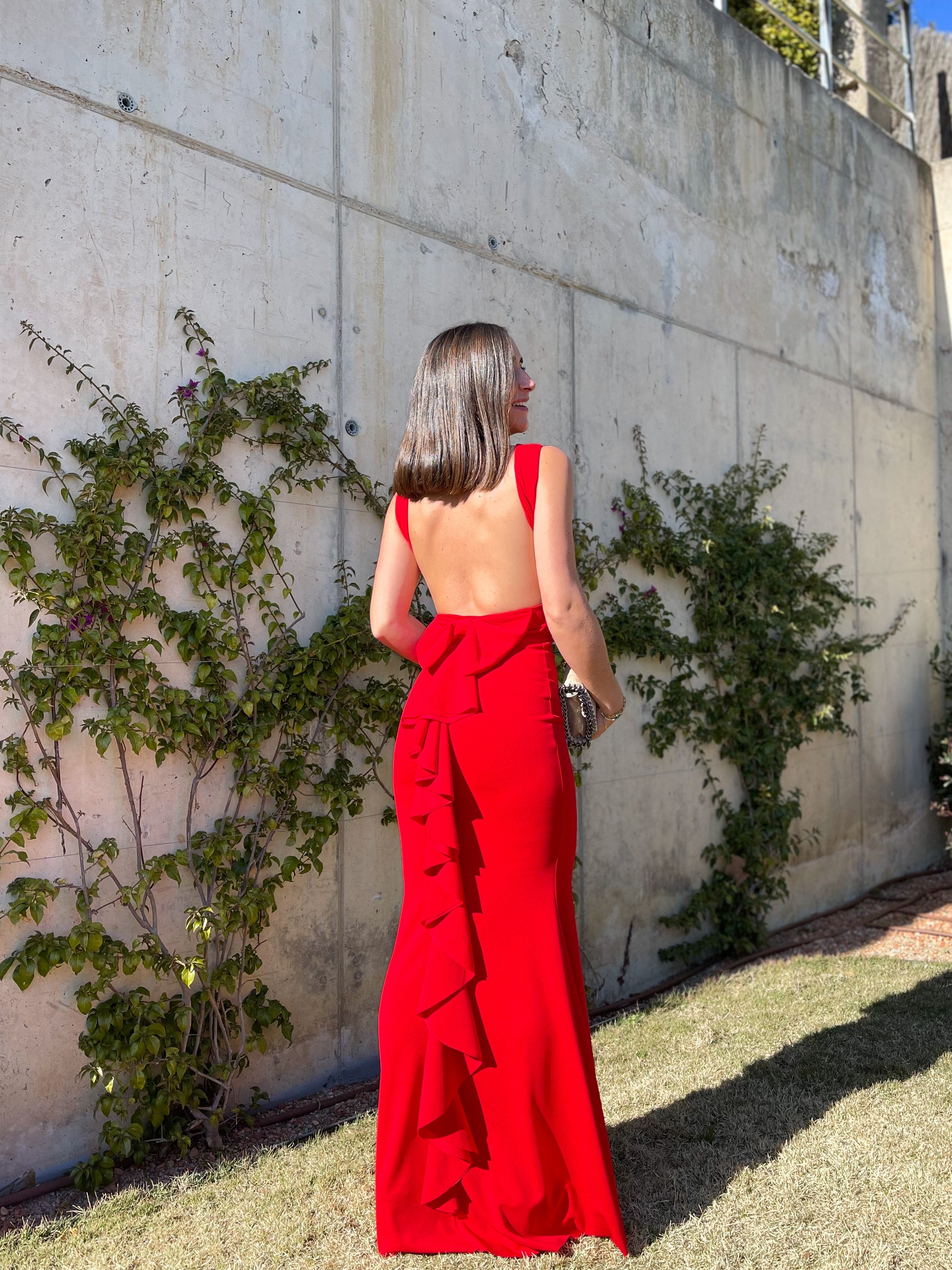 Vestido largo sirena rojo