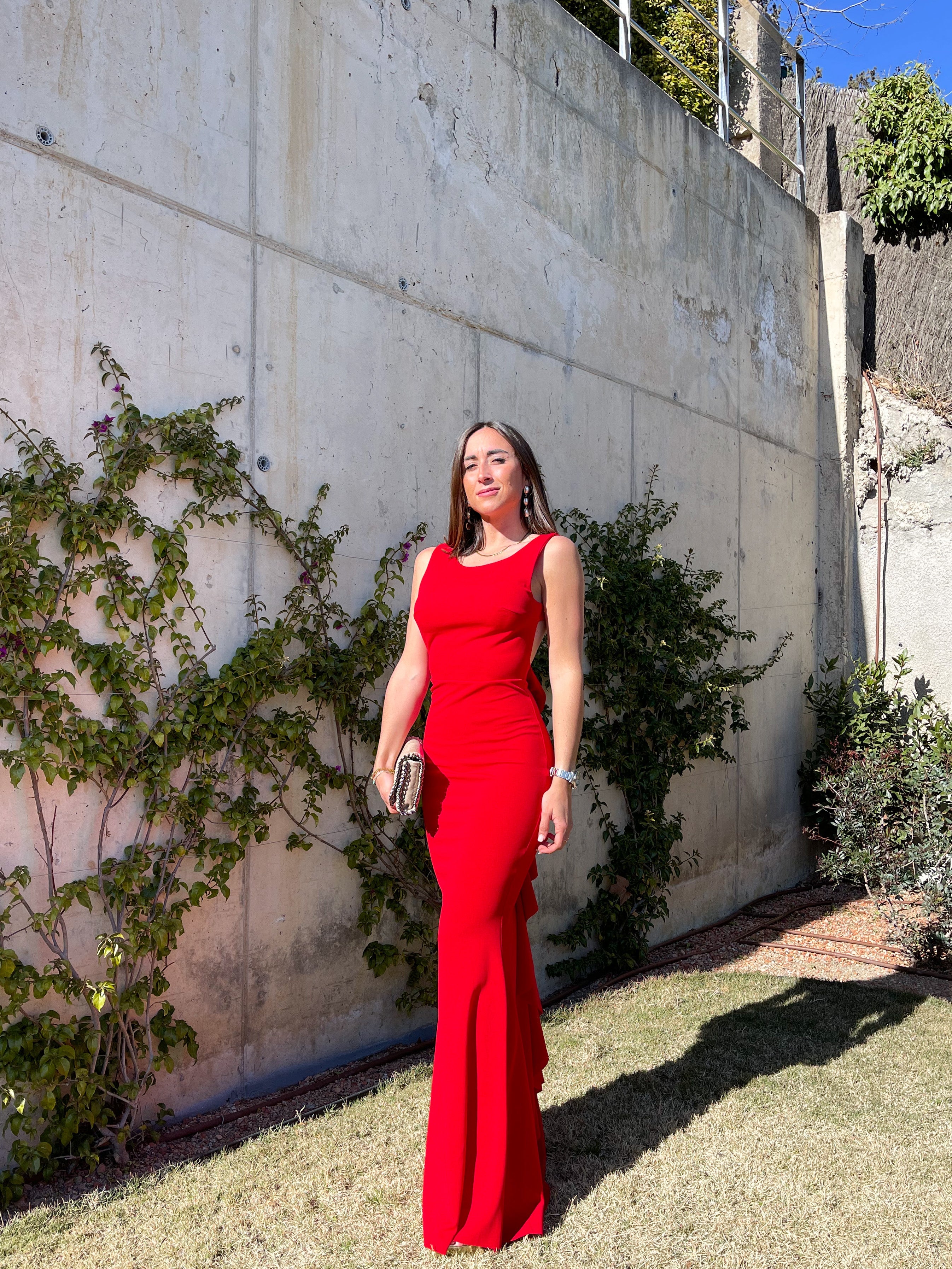 Vestido largo sirena rojo