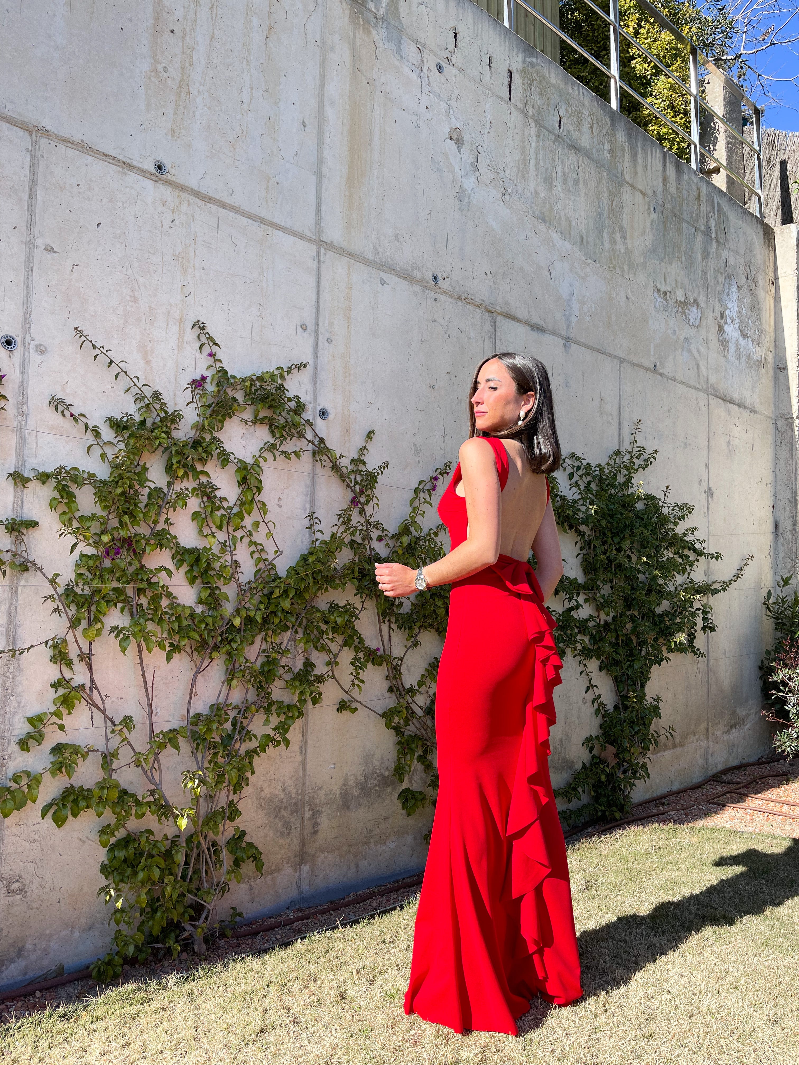 Vestido largo sirena rojo