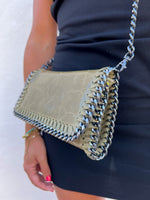 Bolso midi piel caqui