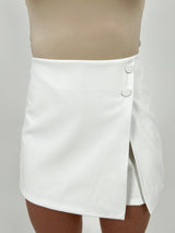 Falda pantalon piel blanca