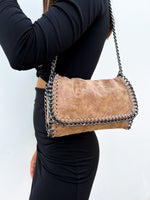 Bolso midi cadenas beige