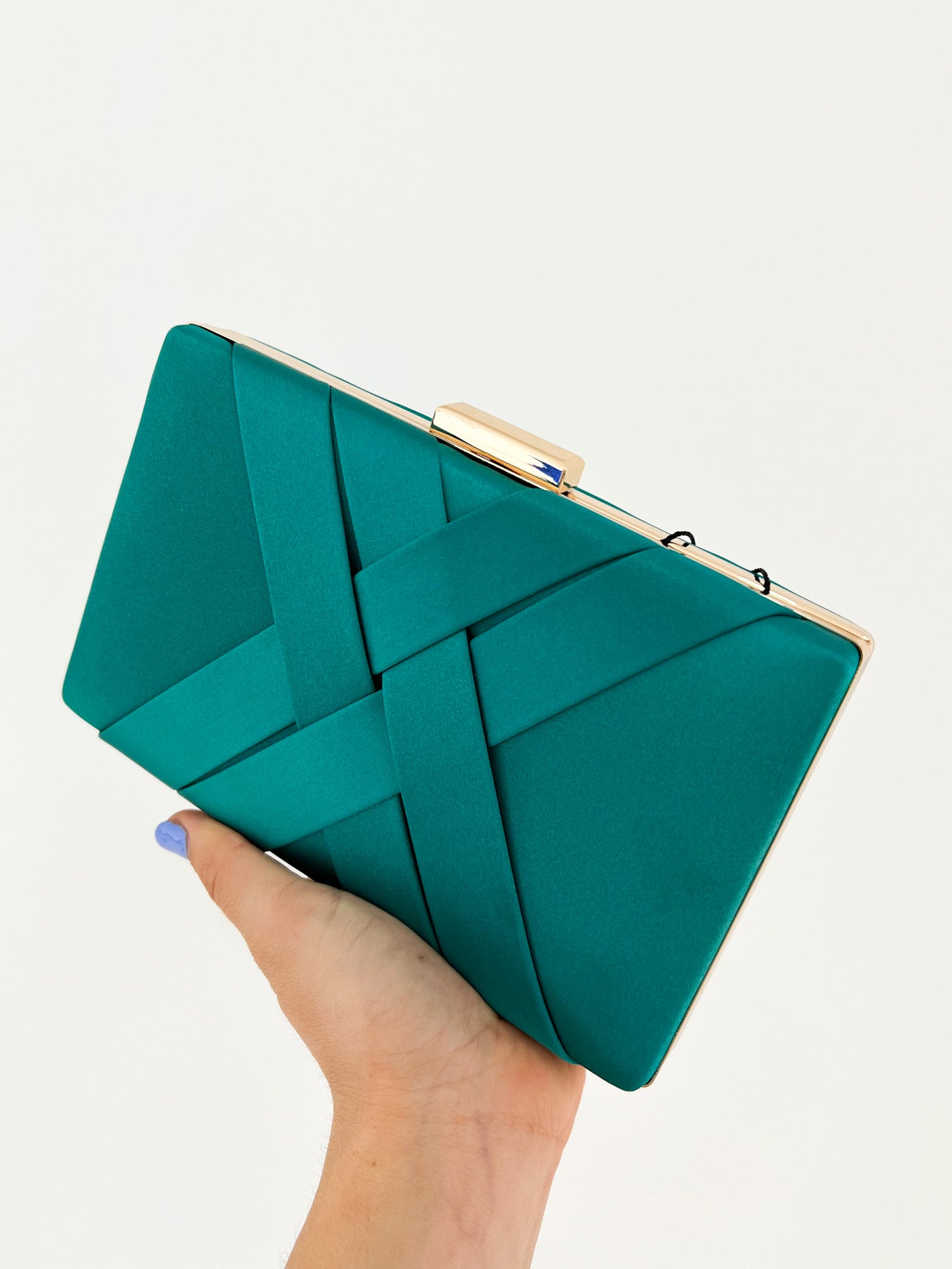 Pochette in raso di petrolio