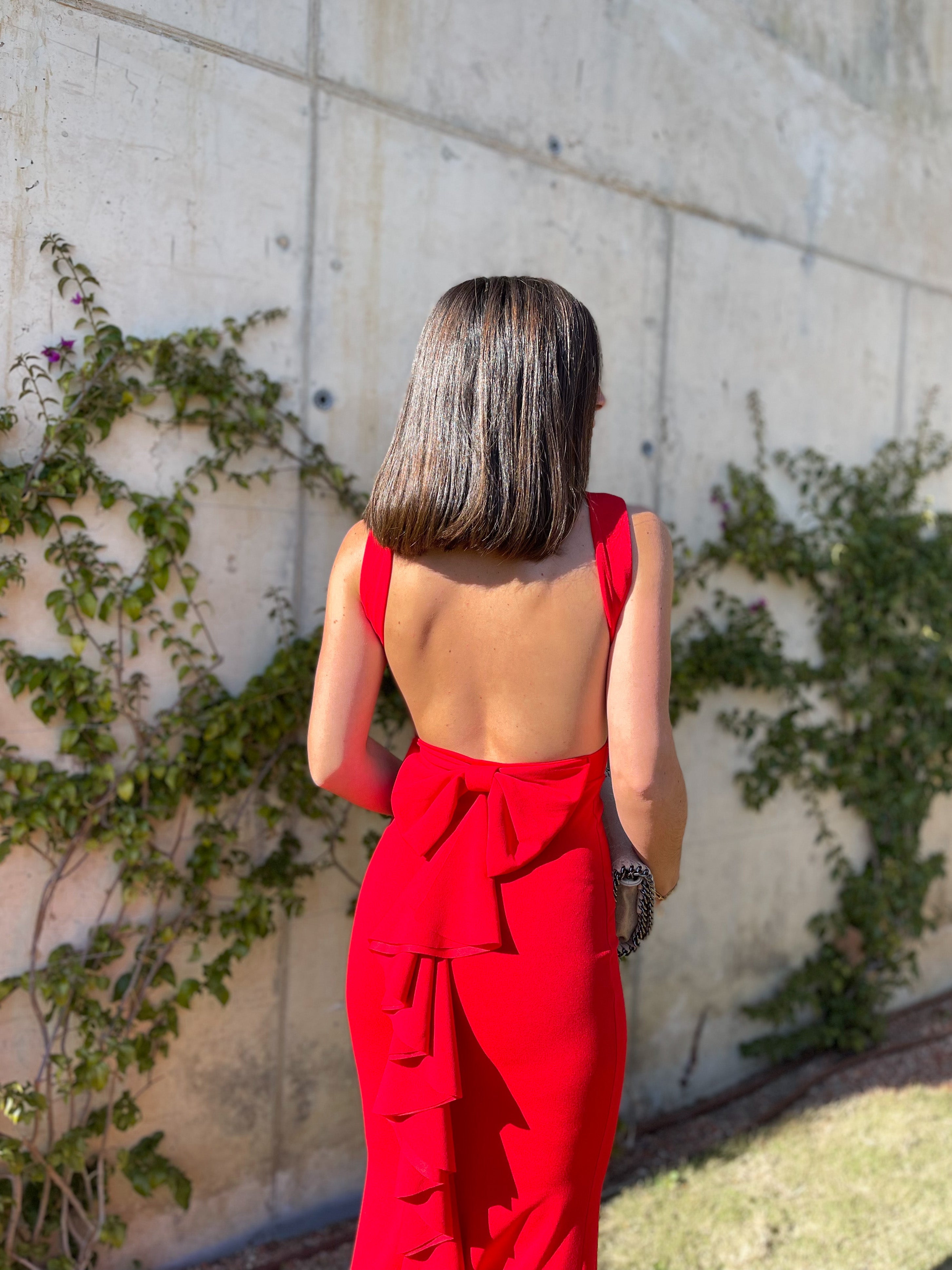 Vestido largo sirena rojo