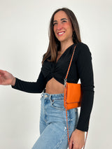 Bolso vegano cadenas naranja