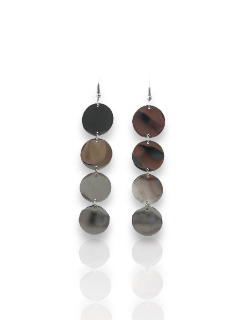 Silver plated circles earrings