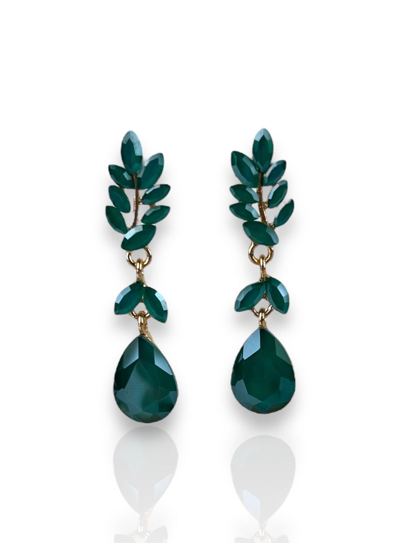 Green drop earrings