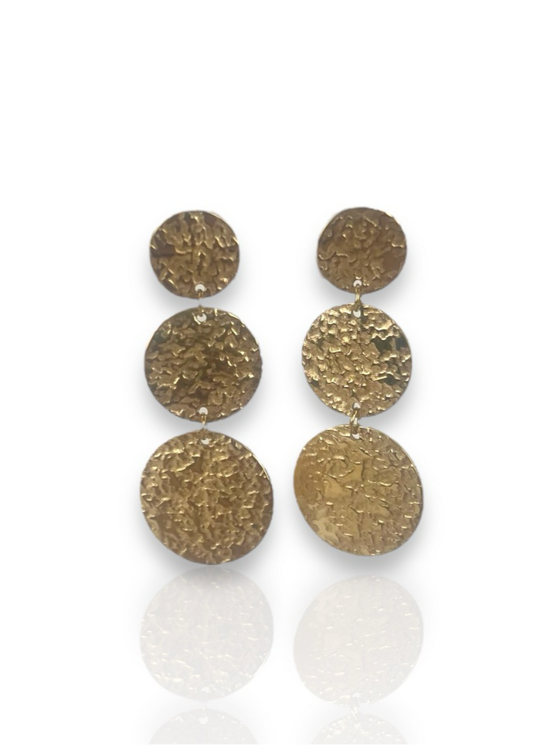 Earrings three golden circles