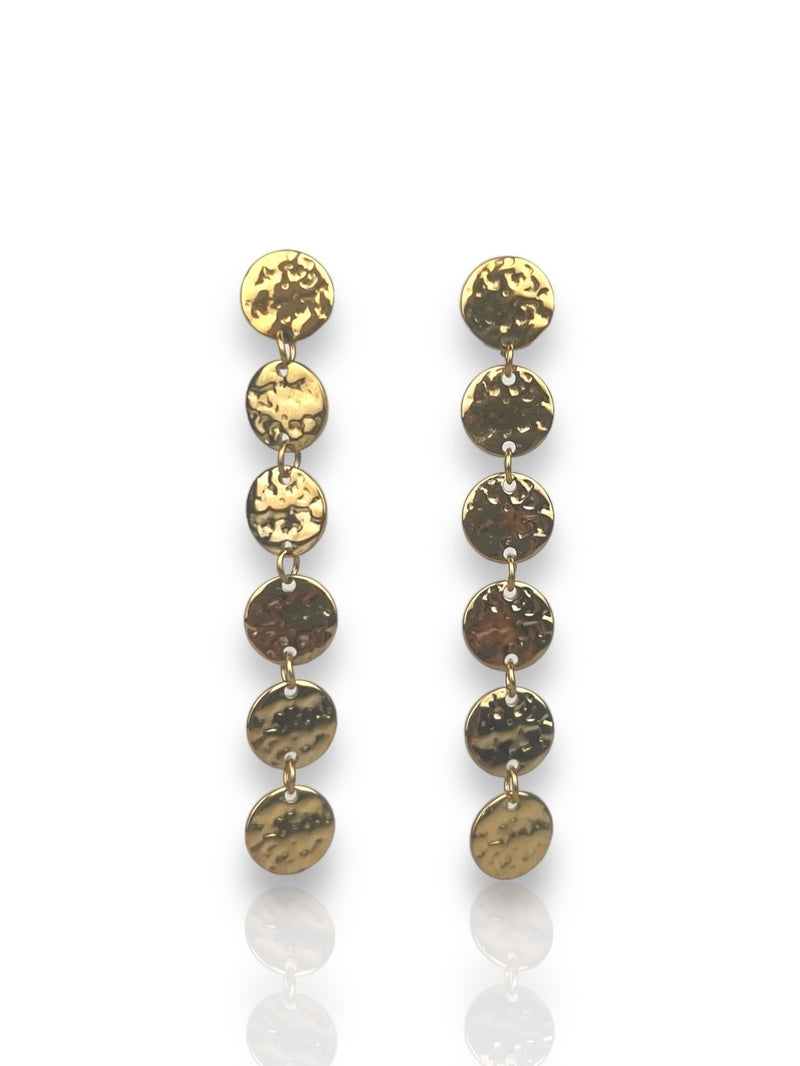 Gold circles cascade earrings